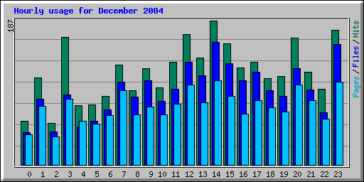 Hourly usage for December 2004